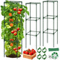 ROADPLUM 2 Pack 48" Tomato Cage for Garden, Heavy Duty Adjustable Plastic Coated Steel Pipe Tomato Stakes Trellis Plant Cages for Vegetable, Fruit, Flower, Rose Vine Climbing Plants - size: 2 PACK