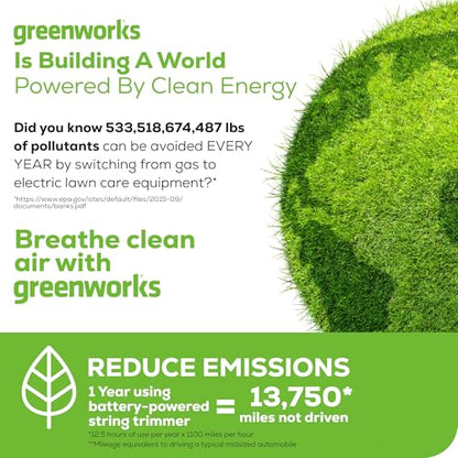 Greenworks 40V 8 in Cordless Electric Lawn Edger, 4.0 Ah Battery, Charger - size: 8" (Battery Included)