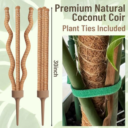 3-in-1 Moss Pole, Bendable 30IN Monstera Plant Support for Indoor-1 Pack - size: 30IN-1PACK