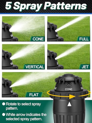 Acostop Adjustable Spray Coverage Sprinklers for Yard, 2 Pack
