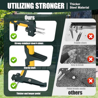 Weed Puller Tool, 50IN Long Handle 4 Claws Stand Up Weeding Tool, Extra Thickened Stainless Steel Shaft Garden Weeder,Remove the Roots of Thistles, Crabgrass, Dandelions, and Blackberries, etc.