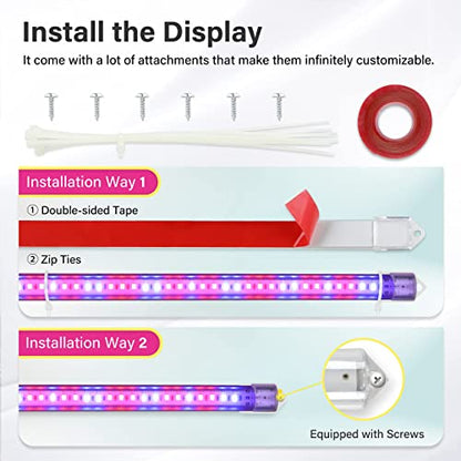 iPower LED Plant Grow Light Strips Full Spectrum with 3 Timing Modes, 10 Dimmable Levels 48 LEDs Per Tube, Sunlike Grow Lamp for Hydroponics Succulent