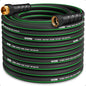 Heavy Duty Garden Hose 73ft, NON-EXPANDABLE Flexible Water Hose, Kink Resistant Lightweight Hybrid Hose, Leakproof Hose Male to Female Fittings - color: Black+Green, size: 73ft