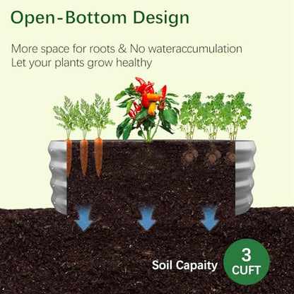 Galvanized Garden Bed Kit for Vegetables/Herbs/Flowers, Raised Planter Box, Outdoor, 2 Pack 2x2x1 Ft - size: 2PCS 2X2X1
