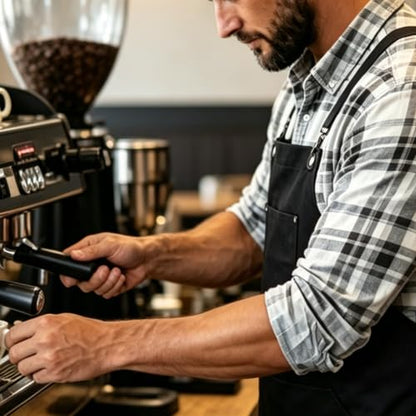 HANZAI Chef and BBQ Apron with Hand Towel and tong - 12oz Cotton Canvas.Cross Back Straps. Multi Pockets for man and women. - color: Black