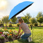 Garden Kneeler Umbrella with Clamp,42” Canopy, UPF50+ Sun Protection - color: Blue