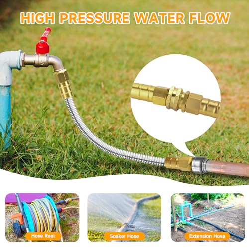 Rosy Earth Garden Hose 15 FT, 304 Stainless Steel Metal Water Hose - size: 15FT