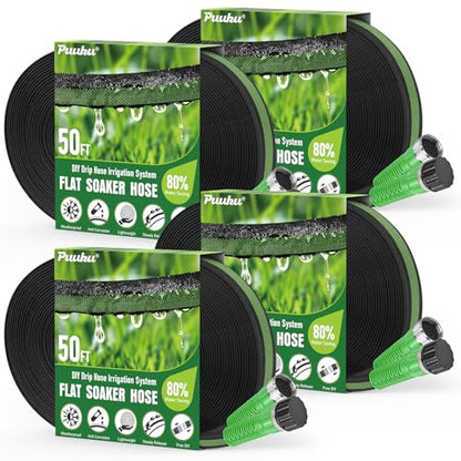 Flat Soaker Hose 200FT for Garden and Lawns - size: 200FT
