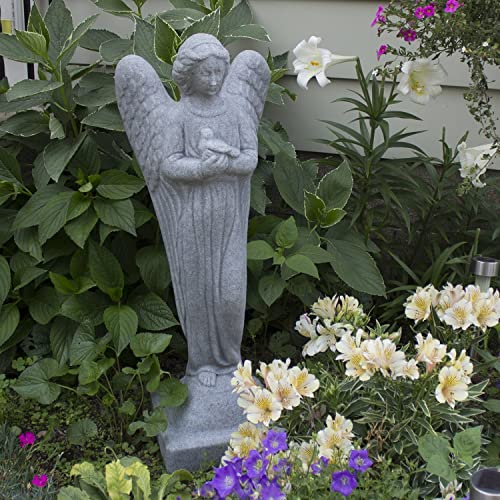 Morning Angel Statue – Natural Granite Appearance – Made of Resin – Lightweight – 29” Height - color: Granite, style: Morning Angel