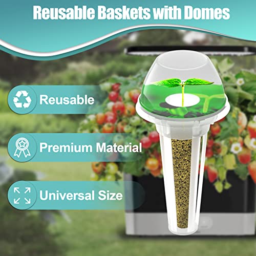 Haligo 124 pcs Seed Pod Kit for Aerogarden, Grow Anything Kit for Indoor Hydroponics Garden, Hydroponics Supplies with 50 Grow Sponges, 50 Pod Labels, 12 Baskets, 12 Planting Domes - size: 124pack
