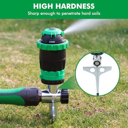 RESTMO Gear Drive Sprinkler with Metal T-Spike Base,Green - color: Green, size: 1 Pack