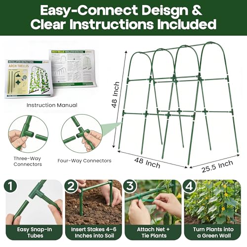 50x50 Cucumber Trellis for Raised Bed- A Frame Vegetable Garden Trellis