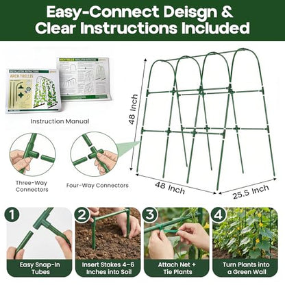 50x50 Cucumber Trellis for Raised Bed- A Frame Vegetable Garden Trellis