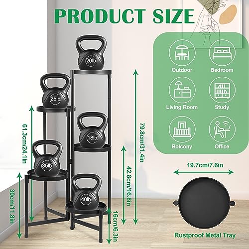 5 Tier Metal Indoor Outdoor Plant Stand Black