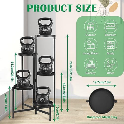 5 Tier Metal Indoor Outdoor Plant Stand Black