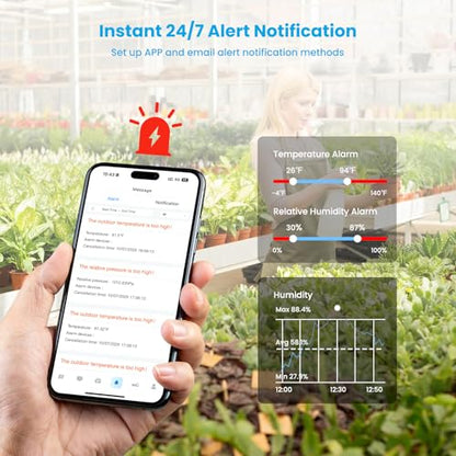 WiFi Smart Weather Station with Weatherseed® AI 24H/7D Accurate Forecast, Wireless Indoor Outdoor Sensor, 2-Year Data Storage, No Display, 2.4GHz WiFi Only