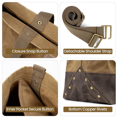 OneTigris Waxed Canvas Tool Tote Bag, 36L Heavy Duty Storage Bag
