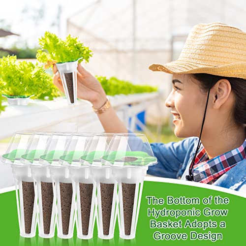 Potchen 400 Pcs Hydroponic Growing Kit - Reusable Plant Grow Sponges, Baskets, Lids & Labels - Indoor Use - Modern Style - Hole Design - Flower Theme - Polished Finish