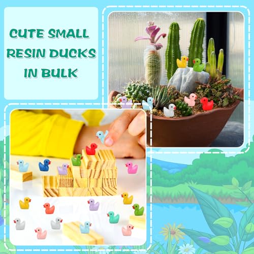 240pcs Mini Ducks, Tiny Resin Duck Small Plastic Animals Figurines Bulk - style: Mini Ducks