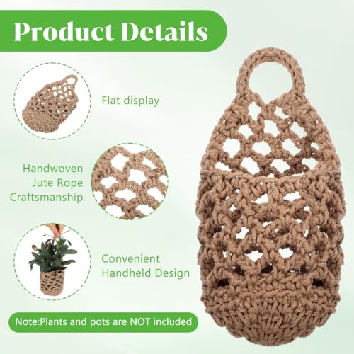 6 Pcs Macrame Wall Plant Hanger, Boho Plant Hanger Basket Cotton Rope 4"x8"