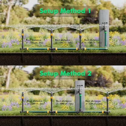 RESTMO Above Ground Sprinkler System,Irrigation Sprinklers for Yard,Yellow - color: Yellow