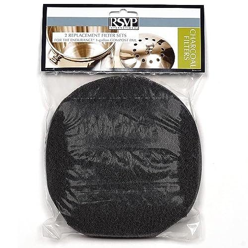 RSVP International Charcoal Compost Bin Filter 2-Piece Set Helps Keep Kitchen Smelling Fresh, Replacement - size: Filter Replacement, 2-Piece, 1-Gallon