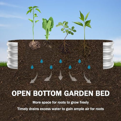 RAYKEEP 2 Pack 7x2x1ft Galvanized Raised Garden Beds, Silver - color: 2pcs, size: 7x2x1ft(2pcs)