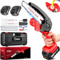 Tietoc Mini Chainsaw 6-Inch with 2 Batteries, Electric Saw, Stocking Stuffers Christmas Birthday Gifts Present for women mom wife Adults, Cool Gadgets 2025 - color: Red - 6 Inch