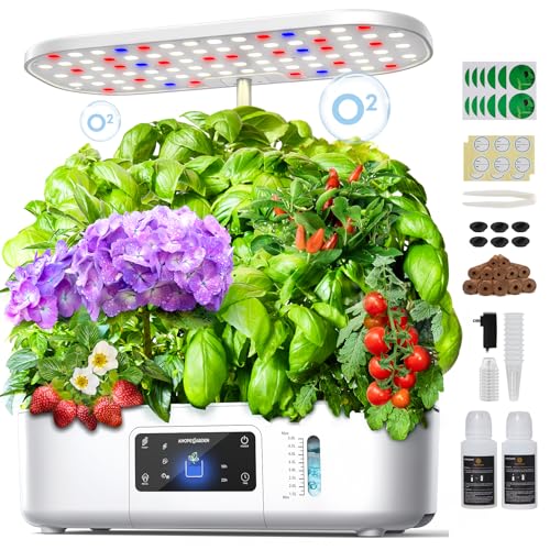 Ahopegarden Hydroponics Growing System: 12 Pods with Touch Control Panel - color: Ivory White