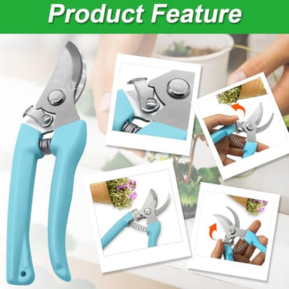 Garden Flower Shears, Blue Handle, 6.9 inches - style: Blue-1 Pcs