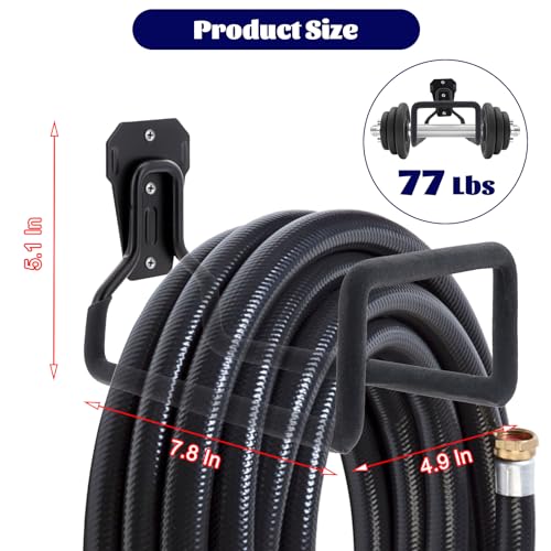 4 Pack Garden Hose Holder Wall Mounted, Heavy Duty Metal Water Hose Hanger - color: 4 Pack