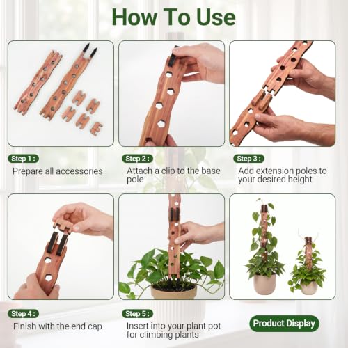 Wooden Extendable Plant Trellis for Potted Plants Indoor, 2 Sets - size: 2 Sets