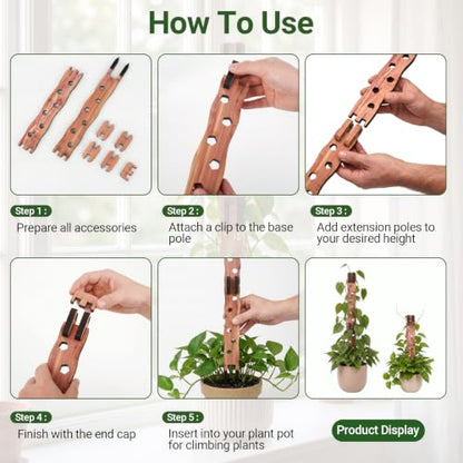 Wooden Extendable Plant Trellis for Potted Plants Indoor, 4 Sets - size: 4 Sets