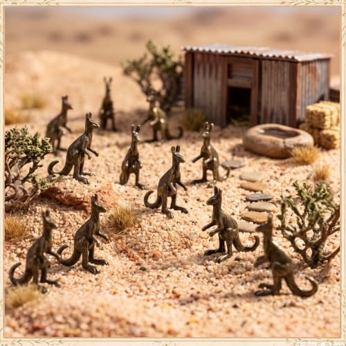 Civaner 50 Pcs Mini Brass Kangaroo, Small Kangaroo Statues, Mini Animals - style: Kangaroo