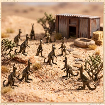 Civaner 50 Pcs Mini Brass Kangaroo, Small Kangaroo Statues, Mini Animals - style: Kangaroo