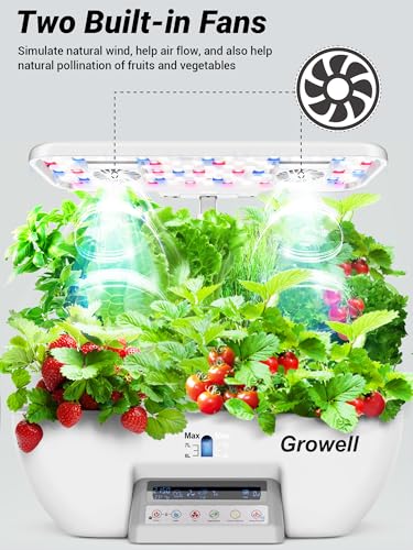 Growell Hydroponics Growing System, 17 Pods Large Indoor Garden with 2 Fans - color: White & Grey