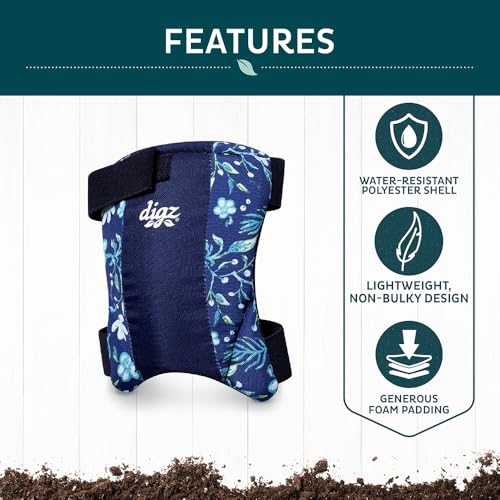 DIGZ Low Profile Garden Knee Pads for Women, Water-Resistant, One Size