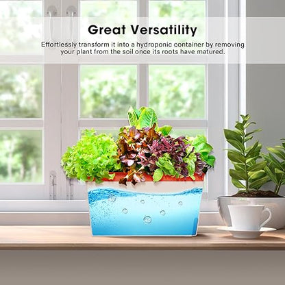 VIVOSUN Self-Watering Planters, 6-Pack 10.5 in Window Herb Planter Box - size: 6