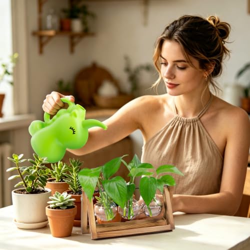 XXXFLOWER Small Watering Can for Indoor Plants 1/4 Gallon 1L Green - size: Green