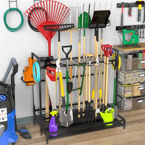 VGMiu Garden Tool Organizer for Garage,Yard Tool Rack Black