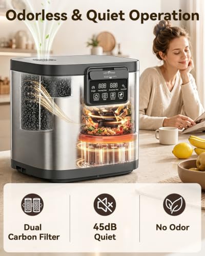 Growell Electric Composter for Kitchen, 4L Odorless Countertop Compost Bin - color: Silver