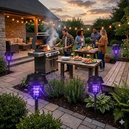 Solar Bug Zapper Outdoor Mosquito Trap for Moths,Gnats,Flies,Flying Insect