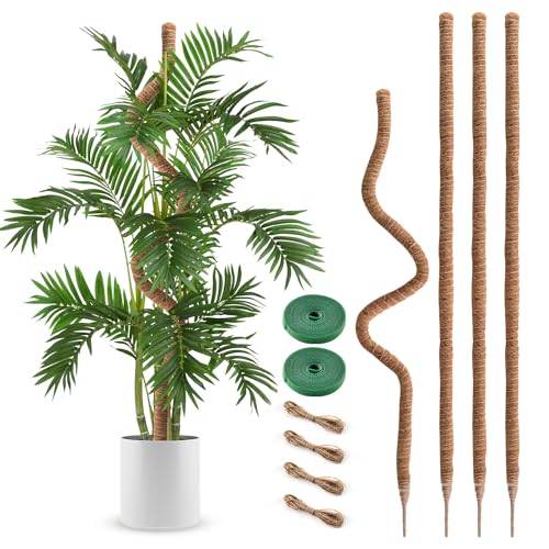 4 Pack Moss Pole 63 Inch Monstera Plant Sticks Support Tall Long Stakes - color: 4 Pack