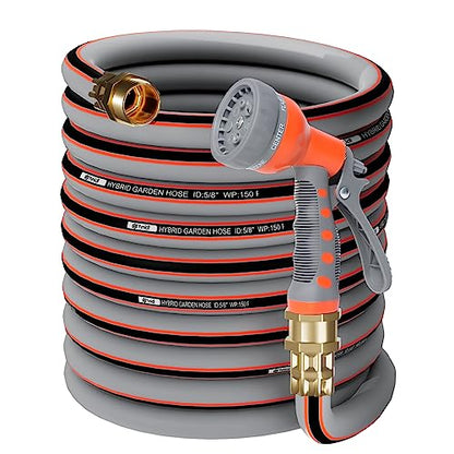 Garden Hose 50 ft 5/8,Rubber Water Hose Heavy Duty - size: 50ft