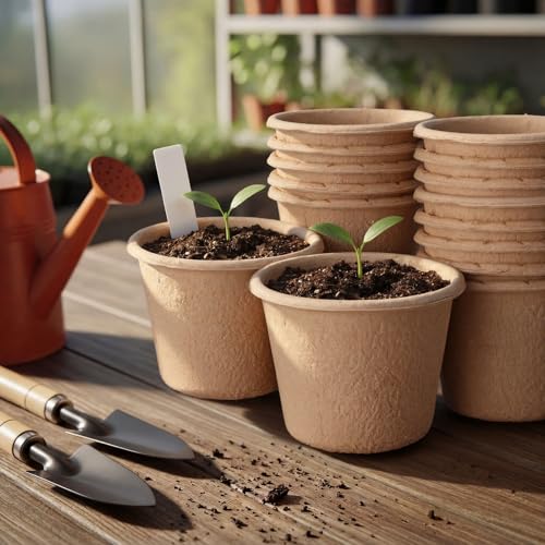 30 Pack 5" Biodegradable Peat Pots, Seed Starter with Drainage