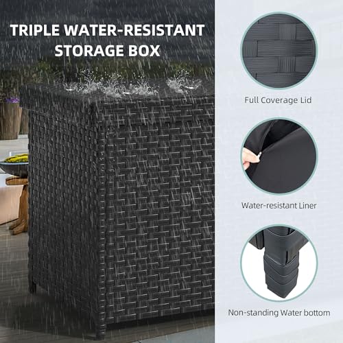 YITAHOME 260 Gallon Wicker Deck Box
