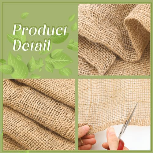 Buryeah 1 Pack 40 Inch X 33 ft Burlap Fabrics Roll Natural Jute Garden - size: 40 Inch x 33 Ft