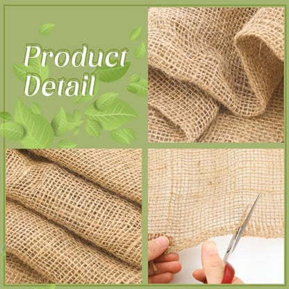 Buryeah 2 Pack 60 Inch X 50 ft Burlap Fabrics Roll Natural Jute Garden - size: 60 Inch X 50 ft