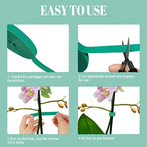 5 Rolls Garden Tie Green Tape - Twist Ties for Plants 1/2" 165ft Garden Plant Ties Soft and Tomato Plant Ties - Plant Twist Tie for Plant Gardening, Home, Office - size: 5 Pack