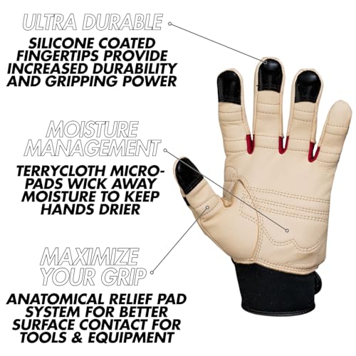 Bionic ReliefGrip Premium Leather Gardening Gloves - size: Medium, style: Women